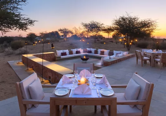 Dining at Manvar Desert Camp