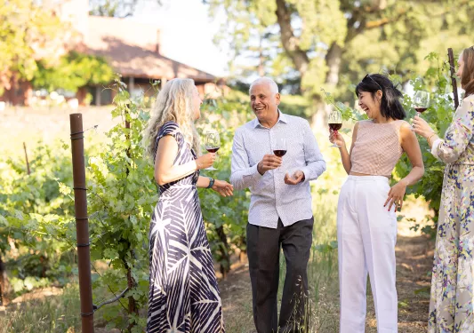 Backroads Guests Laughing Over Wine