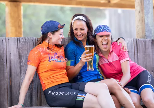 Backroads guests relaxing and enjoying a drink