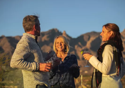 Guests at sunset happy hour AZ