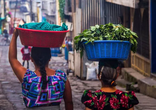 Locals Walking Baskets on Head