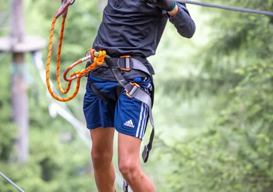 Young guest on wire walk.