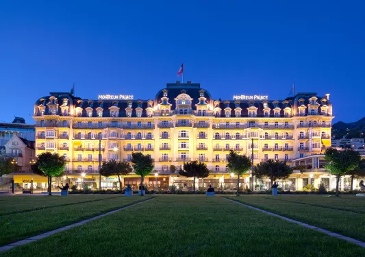 Exterior view of the Fairmont Le Montreux Palace