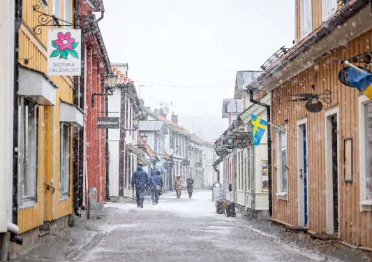 Snow Town Streets Sweden