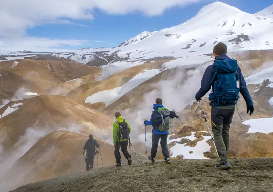 Hiking Snow Caps Iceland