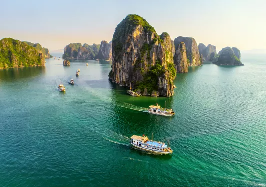 Boats in Halong Bay, Vietnam