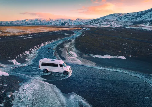 4x4 Crossing River Iceland