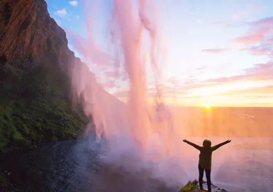 Waterfall Magic Hour Iceland