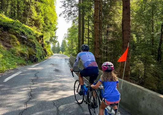 Father Daughter Piccolo Riding Uphill Norway