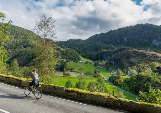Cycling Above Town Norway