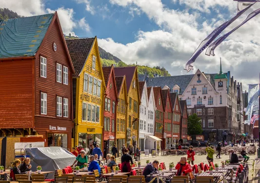 Outdoor Dining Town Daytime Norway