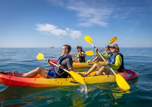 Group of kayakers in Portugal