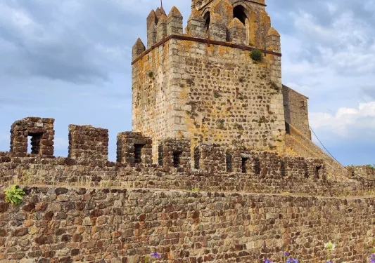 Shot of the Castelo de Montemor-o-Novo and it's wall.