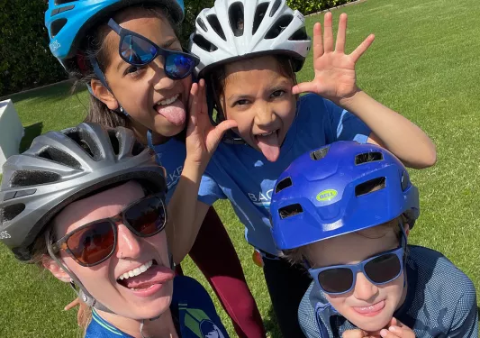 Group of young guests, making faces at the camera.