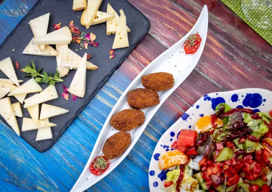 Overhead shot of local cuisine