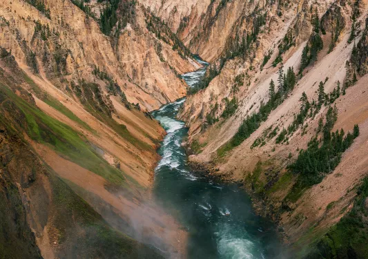 River running through valley