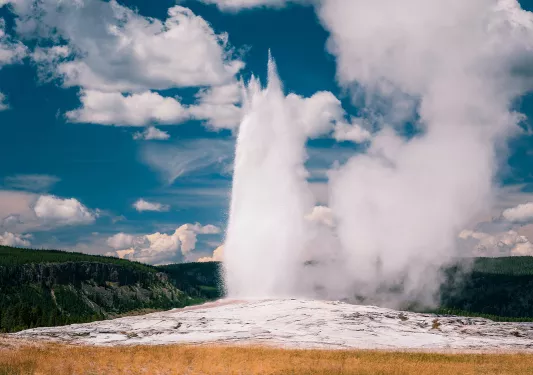 A geyser exploding 