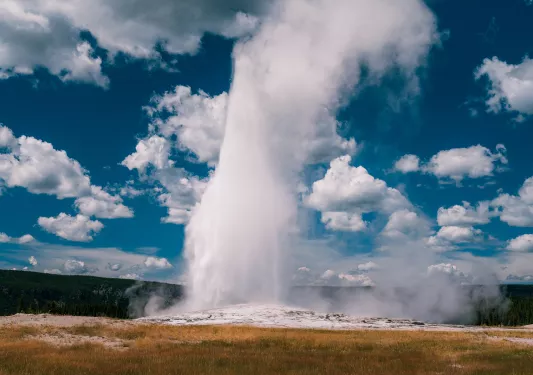 A geyser exploding