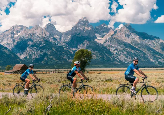 Backroads guests taking in beautiful mountain scenery