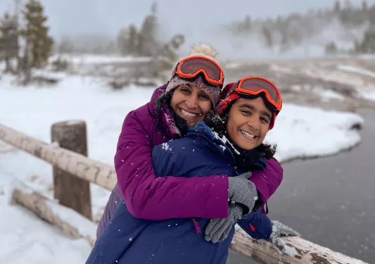 Backroads guests hugging each other 