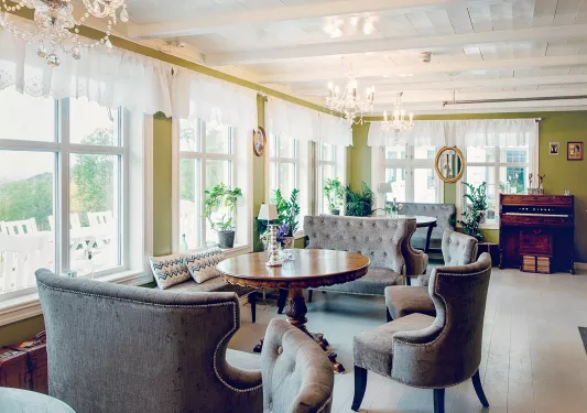 The lounge at Haaheim Gaard