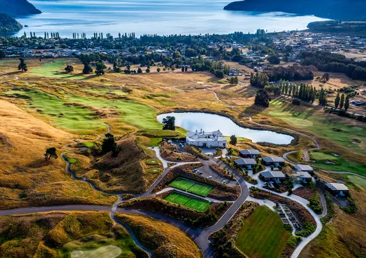 Aerial view of Kinloch Manor and property.