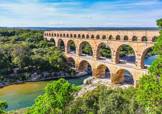 Pont du Gard Aqueduct in Provence, France