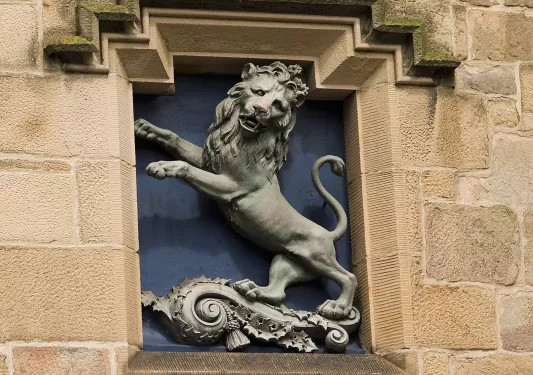 Lion Statue in Window Scotland
