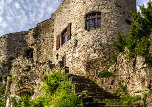 Socerb castle dominates the area, Slovenia.
