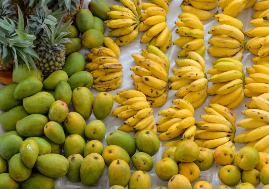 A collection of fresh fruits in Tahiti