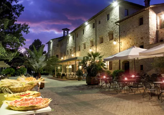 Exterior evening shot of Park Hotel Ai Cappuccini