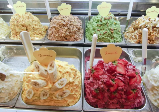 Assortment of gelato.