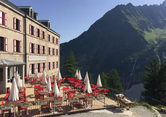 Shot of the lunch are at the Refuge du Montenvers.