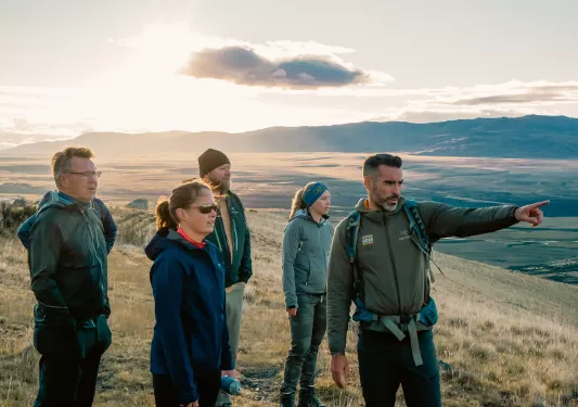 Backroads' guide showing guests the landscape