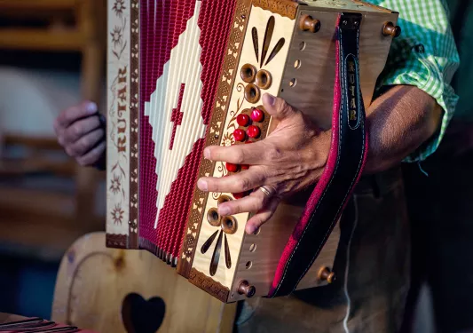 Local playing accordion. 