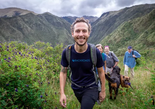 Leading Group Up Valley Columbia