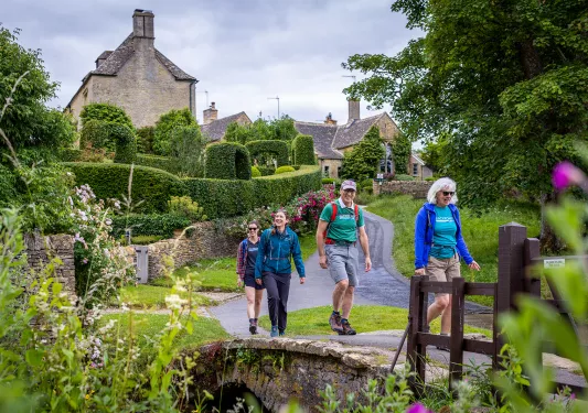 Overcast Walking Across Bridge England