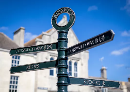 Street signs reading Cotswald Way North and South.