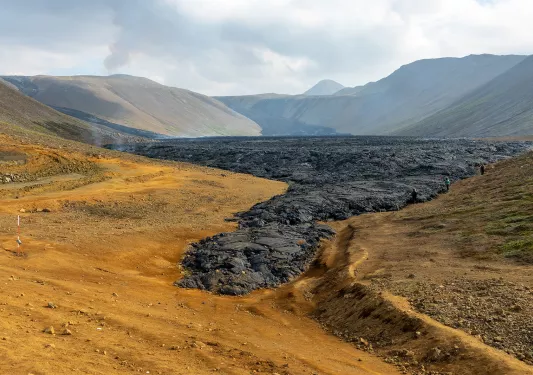 Black Volcanic Rock Lava Flow Iceland