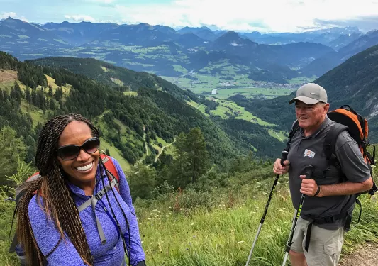 Two hikers on Backroads trip in Bavaria.