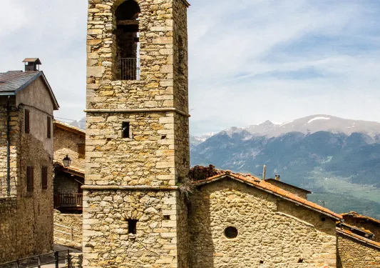 Shot of stone-wall church.