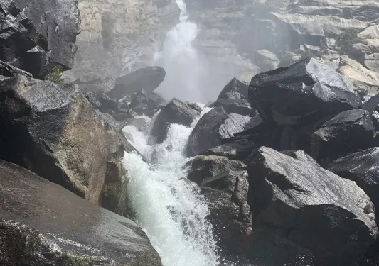 Shot of a rocky stream.