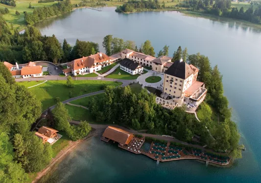 Aerial view of Rosewood Schloss Fuschl Hotel