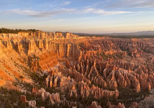 Ariel shot overlooking canyon