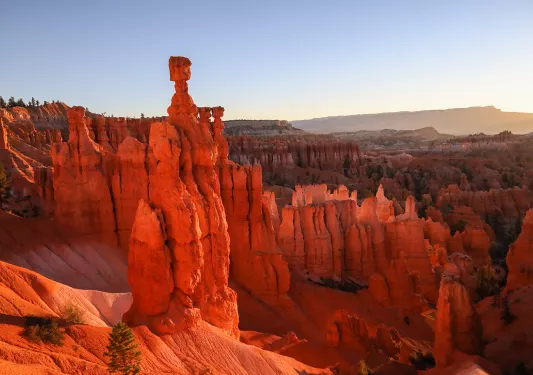 Wide shot of GC hoodoos during sunset.
