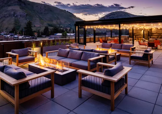 Rooftop terrace at The Cloudveil hotel