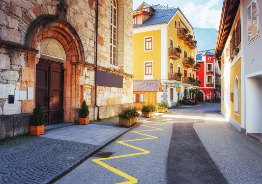 Buildings and streets. Hallstatt. Austria