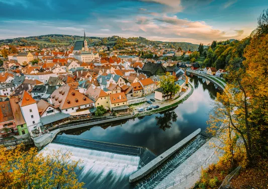 Cityscape Of Cesky Krumlov, Czech Republic