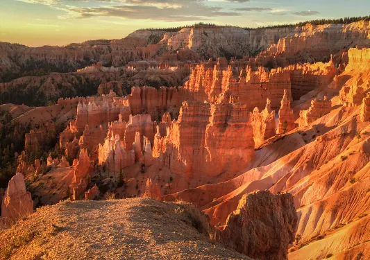 Valley of red and orange canyons