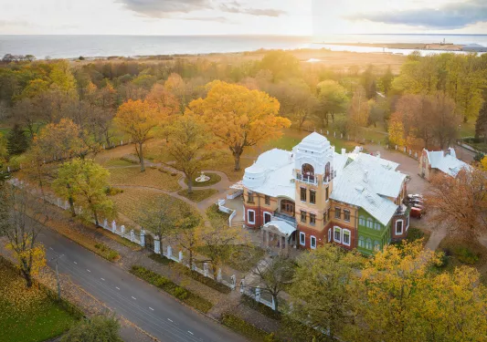 exterior of hotel surrounded by trees